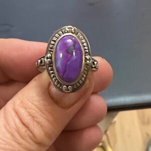 Purple Turquoise Sterling Silver Ring